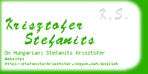 krisztofer stefanits business card